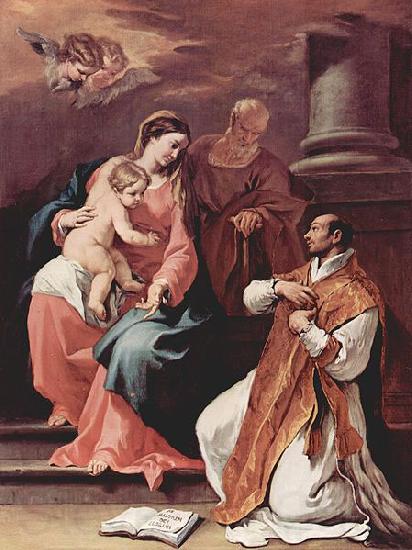 Sebastiano Ricci Heilige Familie und der Hl. Ignatius von Loyola Spain oil painting art